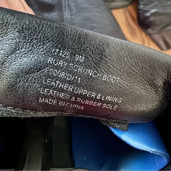 Frye Rory Scrunch Black Leather Boots 9 - Picture 15 of 15